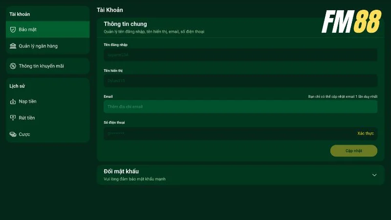 Bet thủ phải khai báo info số điện thoại cá nhân và email riêng tư để xác minh danh tính