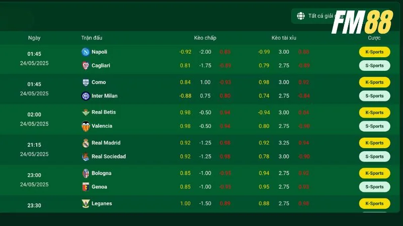 Tỷ lệ ăn cược cá độ sports của nhà cái luôn cao hơn mặt bằng chung tới 0,5%